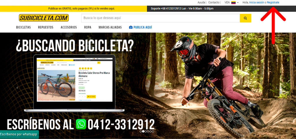 imagenes inicial de la página web de www.subicicleta.com