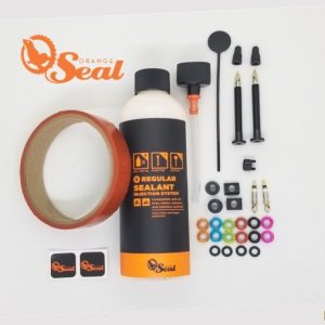 Kit Tubeless 18mm / Cinta llanta+2 valvulas 48mm+RVC+ Sellador 8oz - Orange Seal