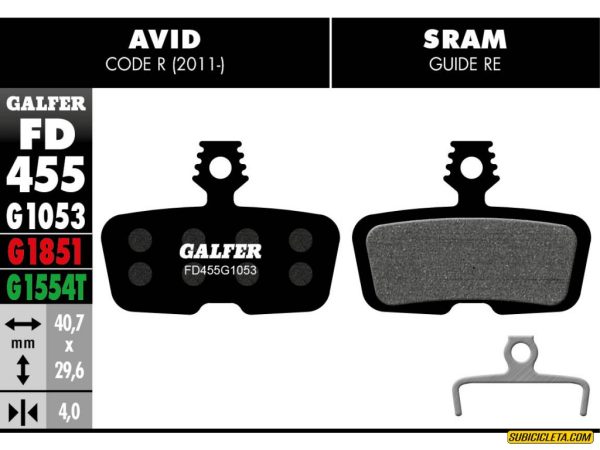 SRAM AVID R (11-) RSC, GUÍA RE STANDARD FD455G1053 GALFER