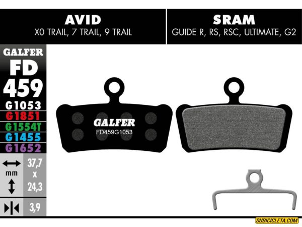 SRAM AVID X0 TRAIL - ELIXIR 7 & 9 TRAIL / GUIDE R, RS STANDARD FD459G1053 GALFER