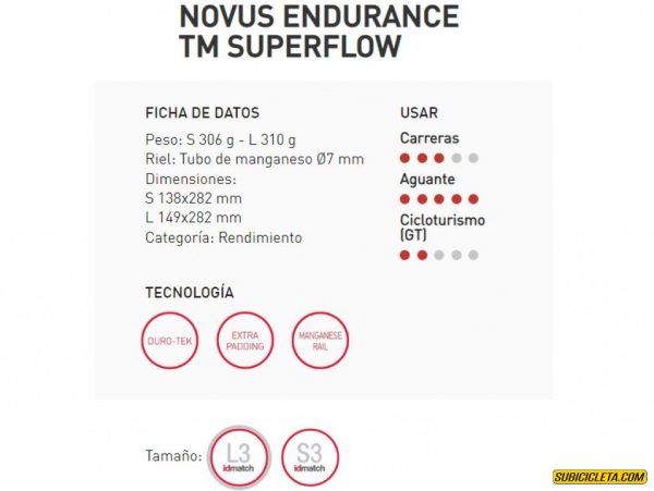 Sillin NOVUS Endurance TM Superflow L3 Selle Italia - Image 3