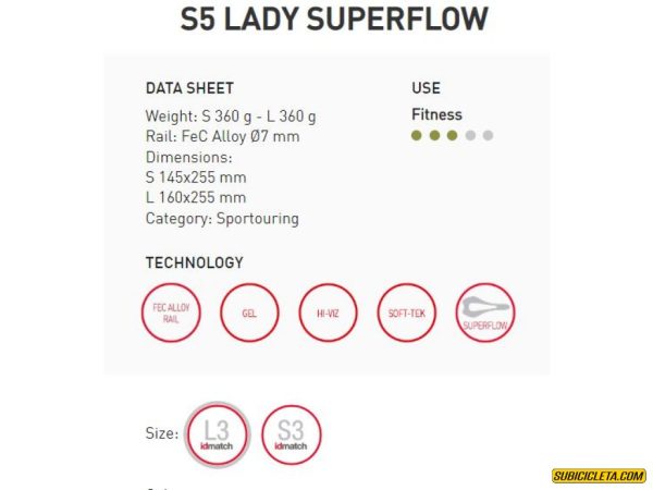 Sillin S5 LADY Superflow S3 Selle Italia - Image 3