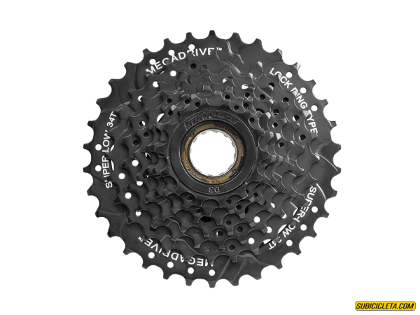Cassette M300 de 7v MTB 13-34 for Body de Rosca Black SunRace