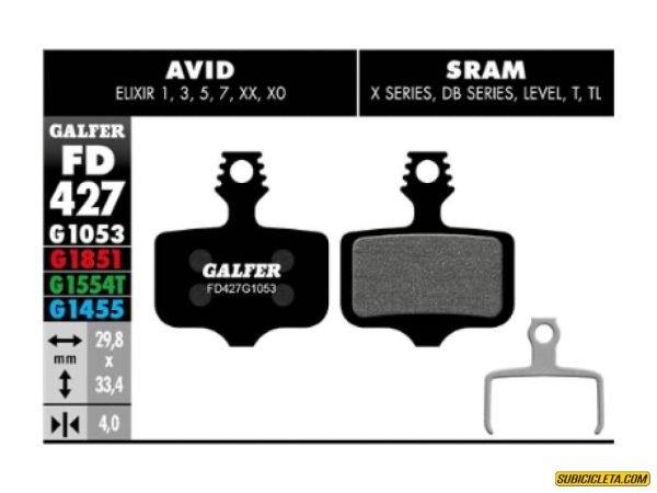 SRAM AVID ELIXIR  LEVEL TL RED AXS RIVAL FORCE STANDARD FD427G1053 Galfer