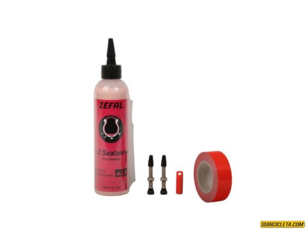 Kit Tubeless 20mm / Fondo de llanta/2 valvulas 40mm/Sellador 240ml Zefal