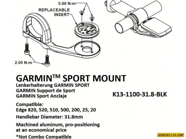 Soporte Sport para Garmin 31.8mm negro (aluminio) K-EDGE - Image 6