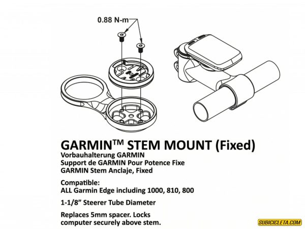 Soporte de Stem fijo para Garmin negro (aluminio) K-EDGE - Image 4