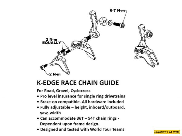 Guia de cadena para 1x Single Race Road,Gravel,CX,Tri K-EDGE - Image 4