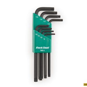 JUEGO DE LLAVES TORX Incluye: T9, T10, T15, T20, T25, T27, T30 y T40. CON BASE PARK TOOL