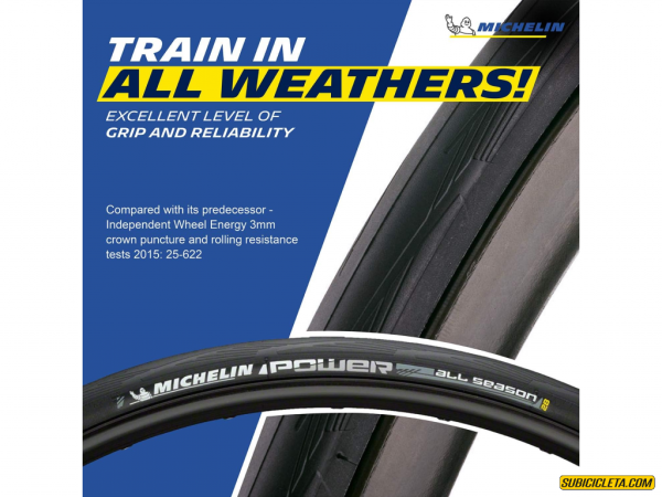 Ruta POWER ALL SEASON BLACK 700X25c / 28c FOLD COMPETITION MICHELIN - Image 2